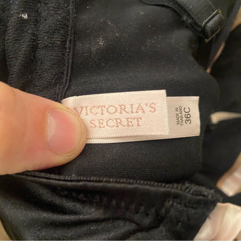 Vintage Victoria's Secret Lingerie Corset Top Lace 36C Black Color Lined Cups - Picture 6 of 6